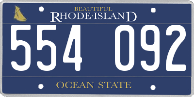 RI license plate 554092