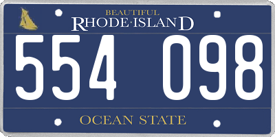 RI license plate 554098
