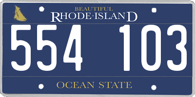 RI license plate 554103