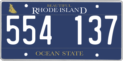 RI license plate 554137