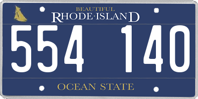 RI license plate 554140
