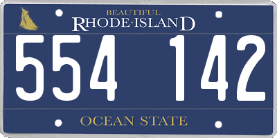 RI license plate 554142