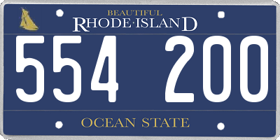 RI license plate 554200