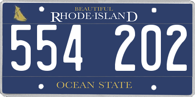 RI license plate 554202