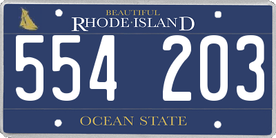 RI license plate 554203