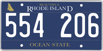 RI license plate 554206