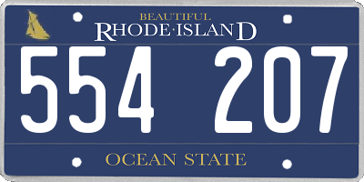 RI license plate 554207