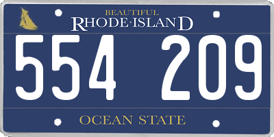 RI license plate 554209