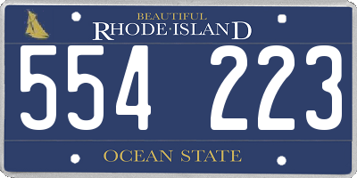 RI license plate 554223
