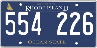 RI license plate 554226