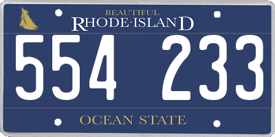 RI license plate 554233