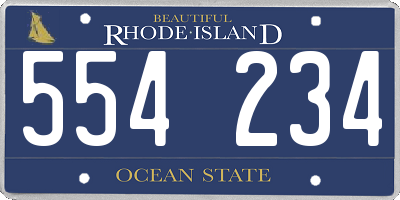 RI license plate 554234