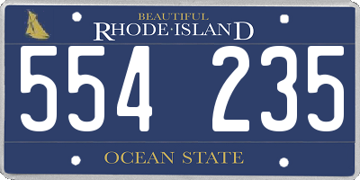 RI license plate 554235