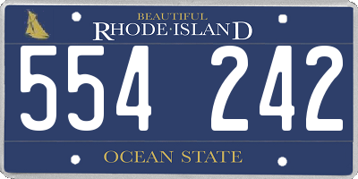 RI license plate 554242