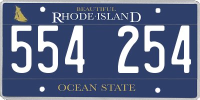 RI license plate 554254