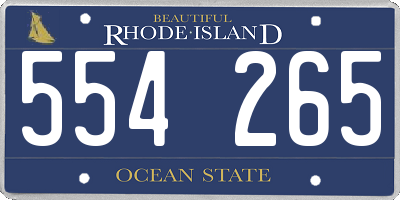 RI license plate 554265
