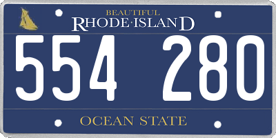 RI license plate 554280