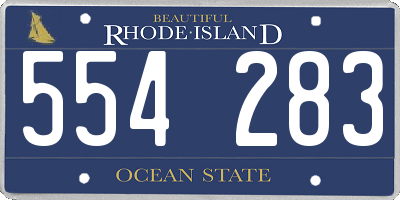 RI license plate 554283
