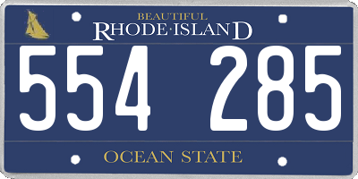 RI license plate 554285