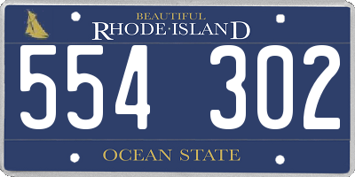 RI license plate 554302