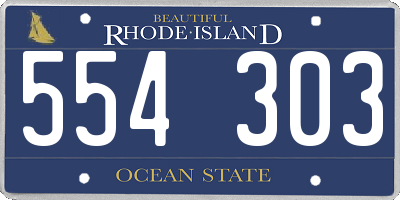 RI license plate 554303