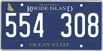 RI license plate 554308