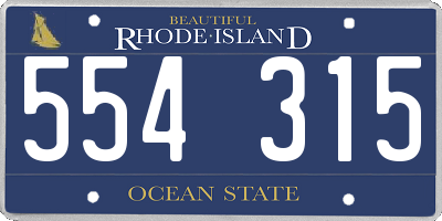 RI license plate 554315