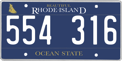 RI license plate 554316