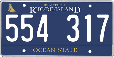 RI license plate 554317