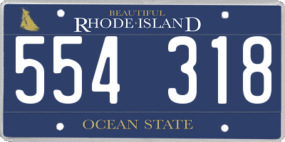 RI license plate 554318