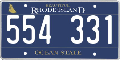 RI license plate 554331