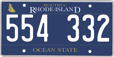 RI license plate 554332