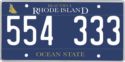 RI license plate 554333