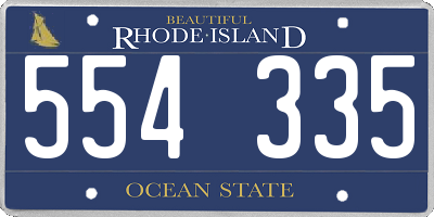 RI license plate 554335