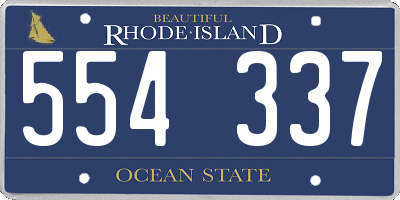 RI license plate 554337