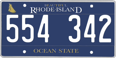 RI license plate 554342