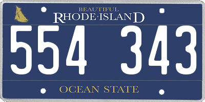 RI license plate 554343
