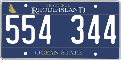 RI license plate 554344