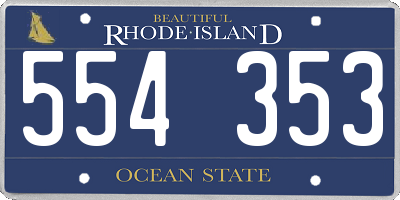 RI license plate 554353