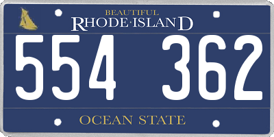 RI license plate 554362