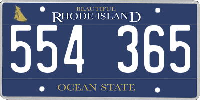 RI license plate 554365