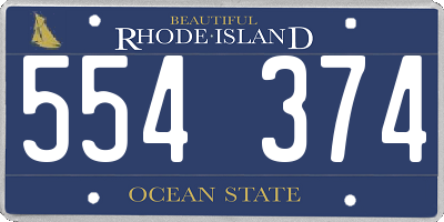 RI license plate 554374