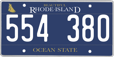 RI license plate 554380