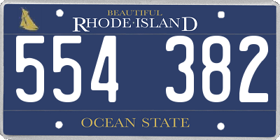 RI license plate 554382