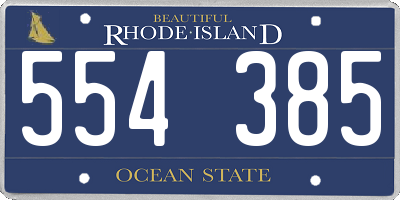 RI license plate 554385