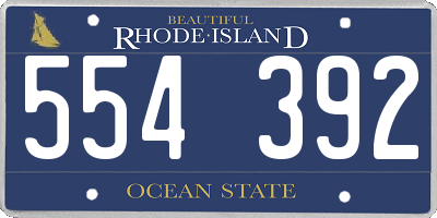 RI license plate 554392
