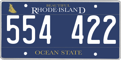 RI license plate 554422
