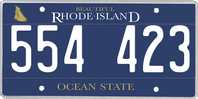 RI license plate 554423