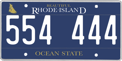 RI license plate 554444