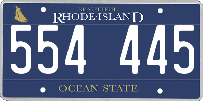 RI license plate 554445